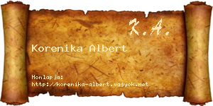 Korenika Albert névjegykártya