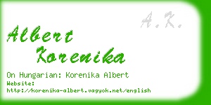 albert korenika business card